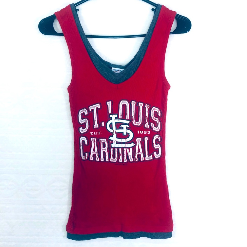 St. Louis Cardinals Sm Layered Look Red/Grey Tank